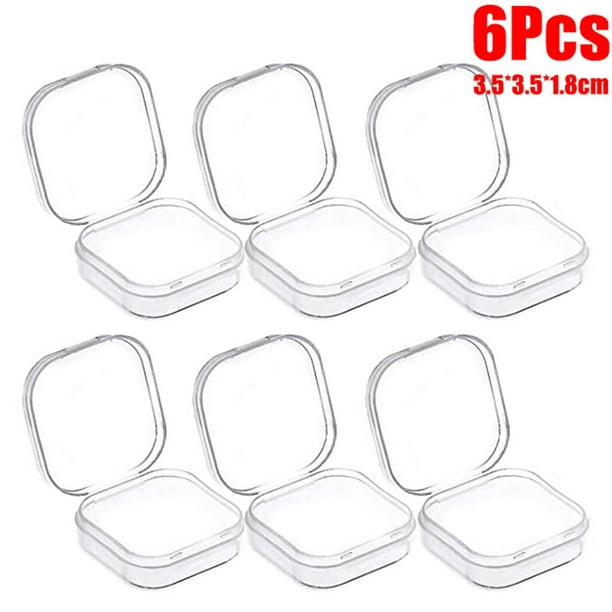 6Pcs Plastic Storage Boxes with Lid Small Bead Organizer Box for