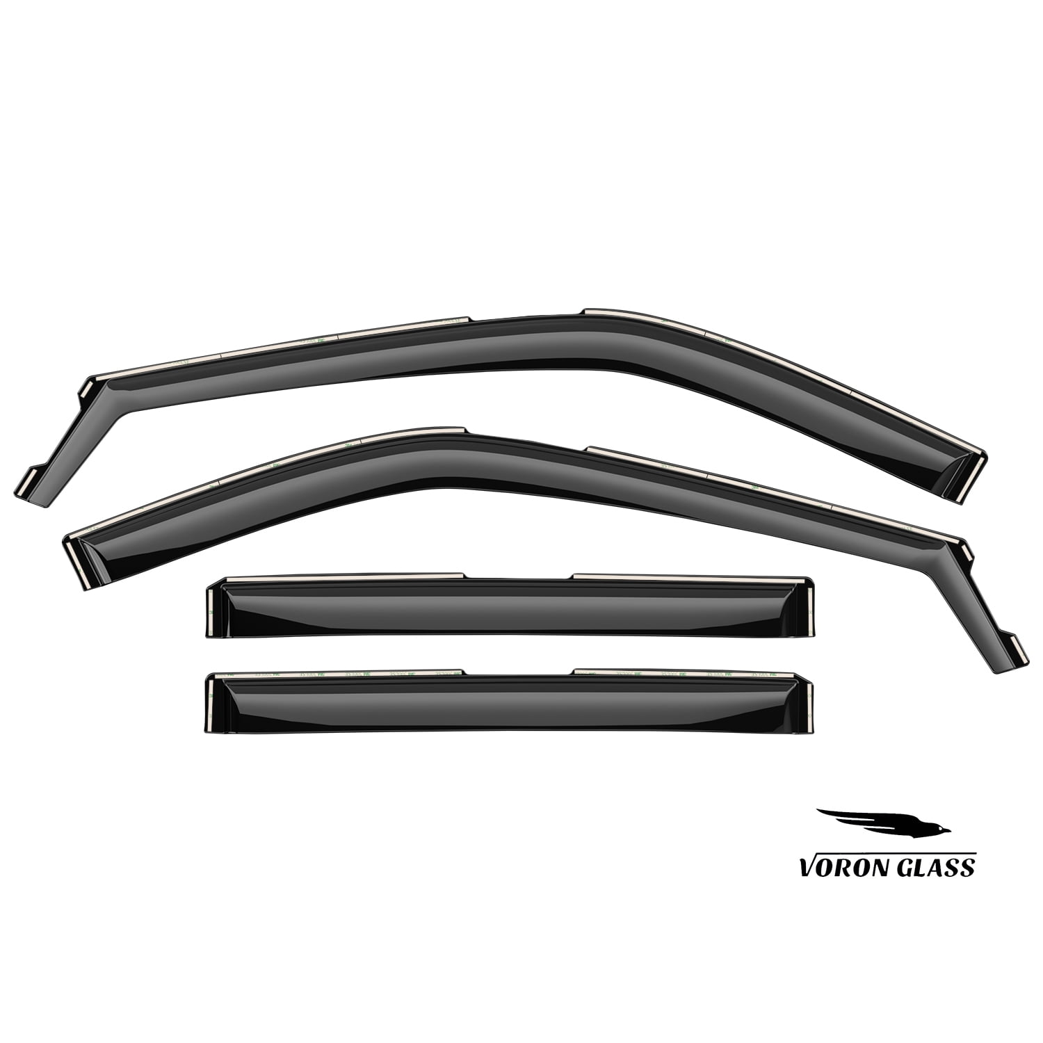Voron Glass In-Channel Extra Durable Rain Guards for Ford Explorer 2020-2024, Window Deflectors, Vent Window Visors, 4 Pieces - 200715