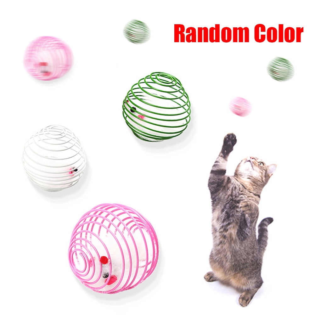 Cats Kitten Pet Animal Circle Spring Activity Training Play Toy Mouse Ball Treat 