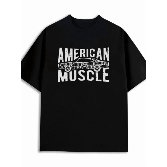 American Muscle Tee 180G 100% Cotton 180G 100% Cotton men's graphic top sale black Vintage Unisex Shirt Crewneck tshirts Unique Design Unisex Shirt Graphic Tee tshirts new years gifts