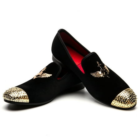 

JITAI Mens Dress Tuxedo Shoes for Men Slip-on Loafers Black Size 9