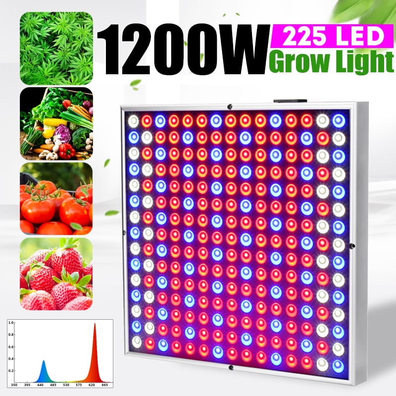 1200W Grow Light Spectrum Flower Indoor Plant Lamp Panel 225 LED Full Spectrum 