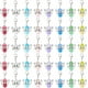 thumbnail image 1 of 40 colgantes de alas de ángel de 8 colores, de ángel guardián, de hada, con cierre de clip, de cuentas redondas de cristal de colores y cierres de langosta., 1 of 6