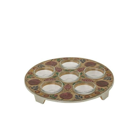 Legacy Fine Gifts & Judaica 841 12 x 12 in. Metal Seder Plate, Pomegranates