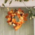 thumbnail image 5 of Guanhe Fall Wreath Autumn Front Door Maple Leaf Wreath Harvest Wreath, Round Leaves Fall Decorations for Outside Indoor Wall Window Festival Decor, 5 of 7