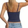 thumbnail image 2 of Felirenzacia Women's Padded Tank, Basic Double Lined Square Neck Tank Tops Adjustable Cami Tank Summer Sleeveless Tops,Navy,L, 2 of 6