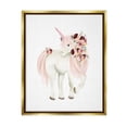 thumbnail image 3 of Stupell Industries Floral Decorated Unicorn Pink Mane Fantasy Creature Graphic Art Metallic Gold Floating Framed Canvas Print Wall Art, Design by Studio Q, 3 of 5