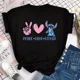 thumbnail image 3 of Ropa para niños kawaii Ohana Stitch Disney Lilo Stitch dibujos animados niños camisetas de algodón camisetas de verano camisetas blancas y negras, 3 of 5