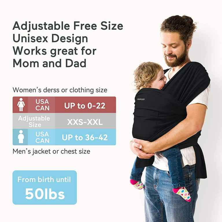 Momcozy Baby Wrap Carrier, Easy to Wear Infant Carrier Slings, Lightweight  Hands Free Baby Sling, Adjustable Baby Carriers for Newborn to Toddler 8-35