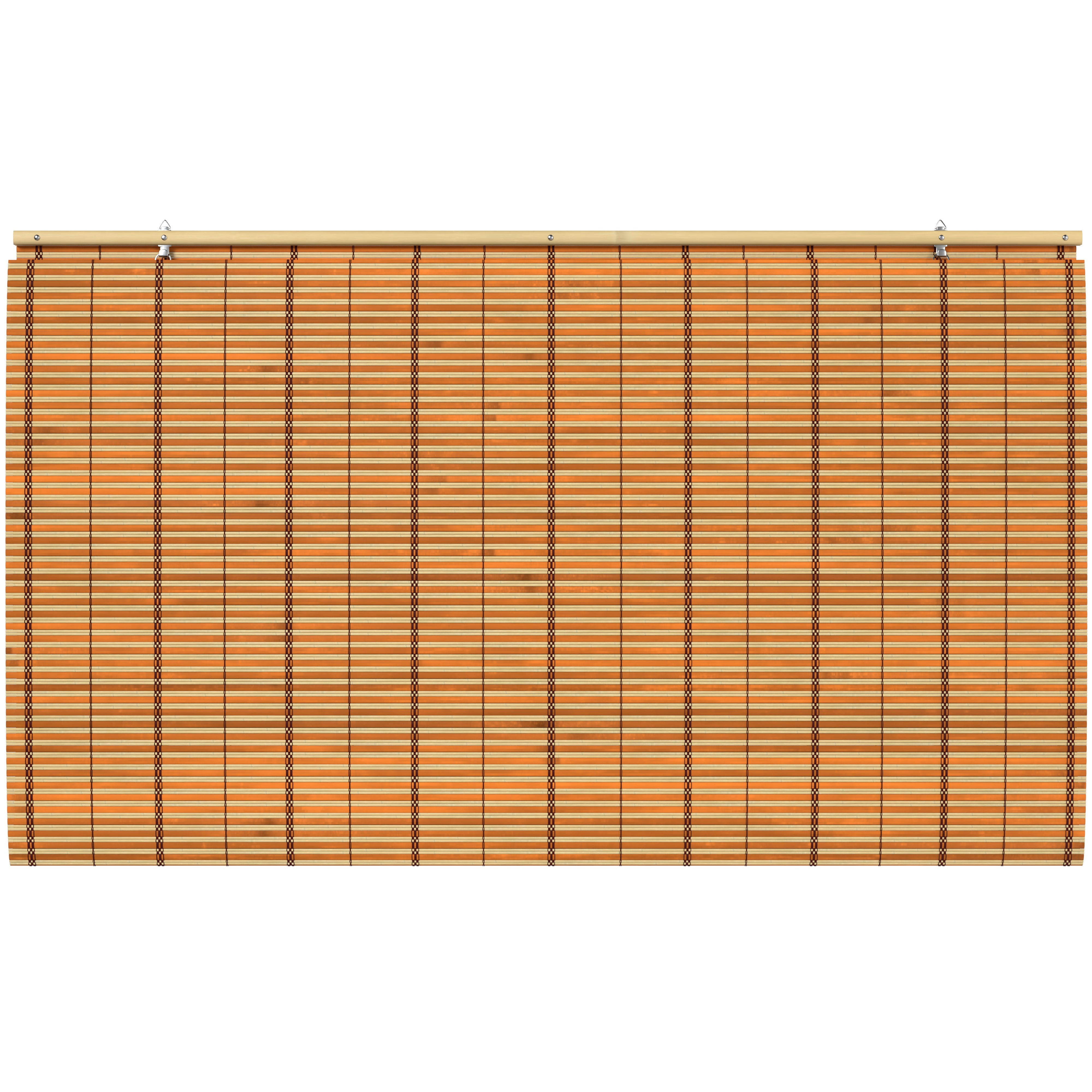 Red Lantern Burnt Bamboo Cordless Window Shade - Two-tone Honey 48" W