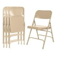 thumbnail image 2 of Hampden Furnishings Bernadine Collection All Metal Triple Brace Folding Chair, Beige, Pack of 4, 2 of 4