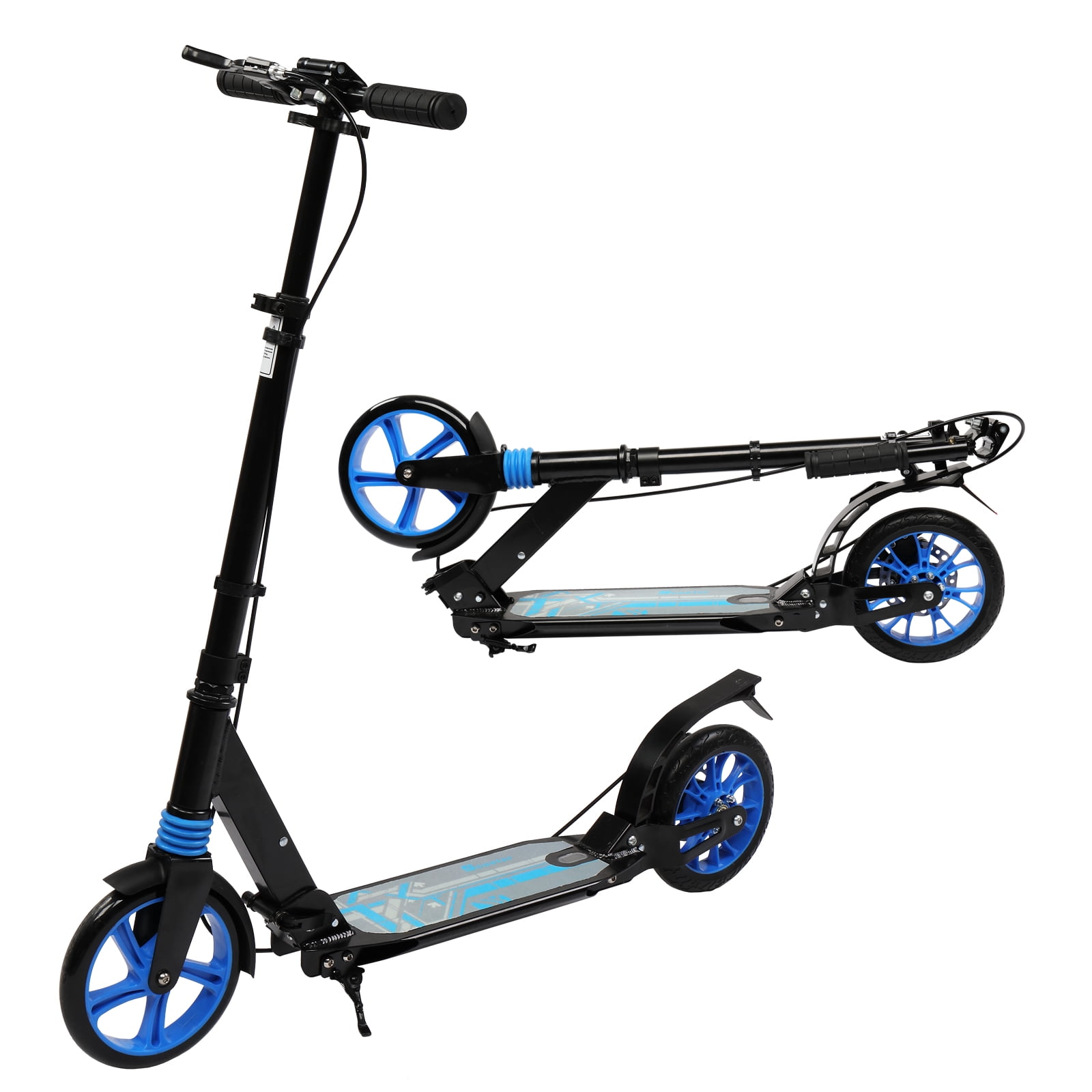 Details about   Kick Scooter Extra Large PU Wheels Foldable Adjustable Height for Adults/Teens 