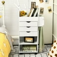 thumbnail image 4 of Gymax Craft Storage Cart Mobile Drawer Utility Cart with Drawers Shelves White, 4 of 10