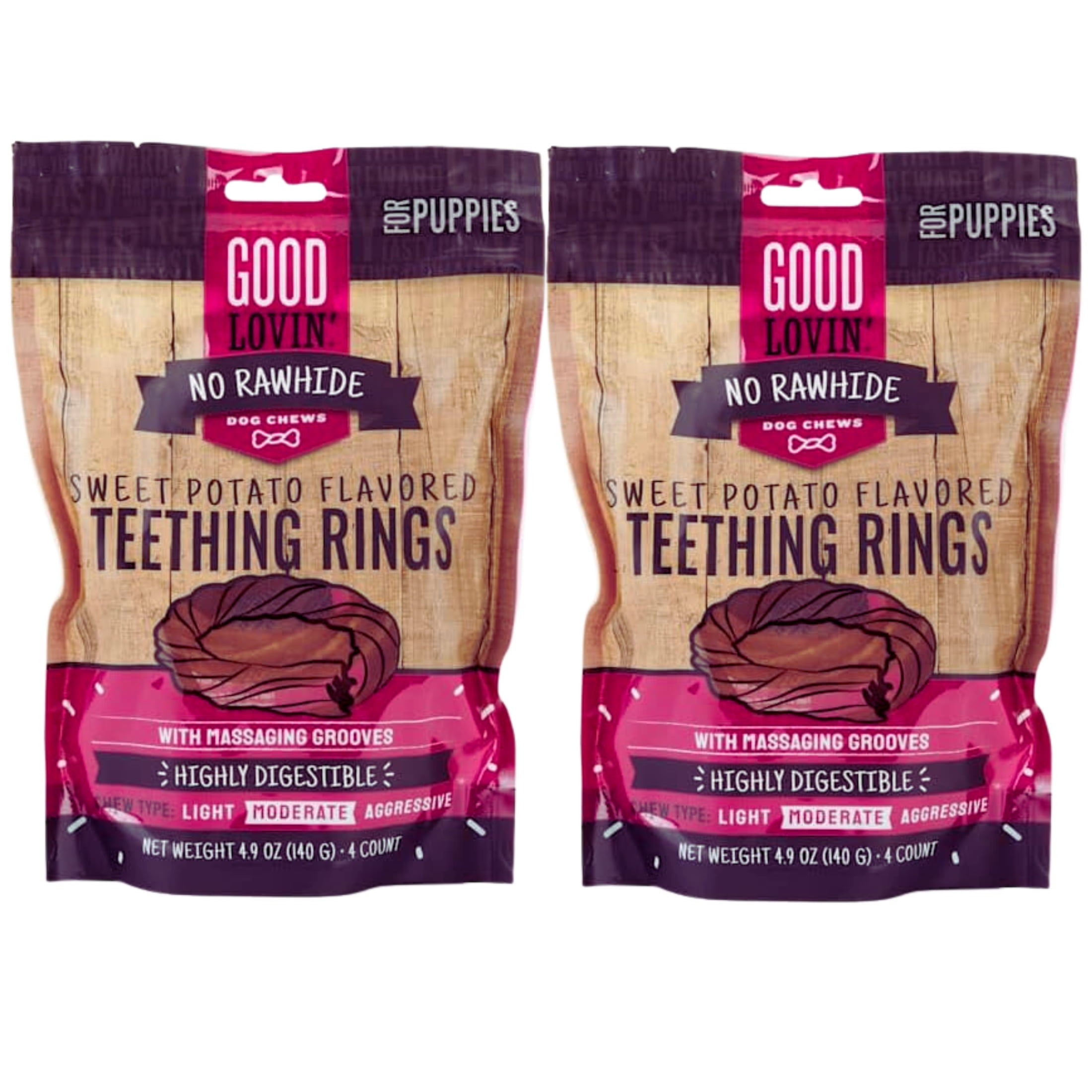 Highly Digestible Sweet Potato Flavored Puppy Teething Rings 4.9 oz for