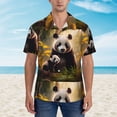 thumbnail image 2 of Vsdgher Forest Panda Print Men's Hawaiian Shirts Button Down Tropical Holiday Beach Shirts Vacation Clothes,Medium, 2 of 7