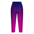 thumbnail image 3 of FAIWAD Women's Straight Capri High Waist Pant Color Block Soft Lightweight Joggers Pants (Medium, Purple4), 3 of 4