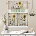 thumbnail image 6 of Valances for Window Rustic Sunflower Kitchen Curtain Valance and Tiers Set 3 Pieces Vintage Sunshine Rod Pocket Treatments Curtains Valance Tier Sets for Living Room Bedroom Farmhouse Decor 54x36 Inch, 6 of 6