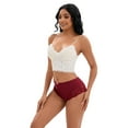 thumbnail image 4 of Unique Bargains Women's Full-Coverage Panties Lace Trim High Waist Briefs S Wine Red, 4 of 6