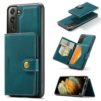 Allytech 2 in 1 Detachable Wallet Case for Samsung Galaxy S24 FE, [Support Wireless Charging] [4 Card Slots & 2 Cash Pocket], Retro PU Leather Magnetic Closure Shockproof Anti-Drop Slim Case, Blue
