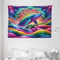 thumbnail image 2 of Ambesonne Nautical Tapestry Wall Hanging, Psychedelic Rainbow Colors, 80"x60", Multicolor, 2 of 3