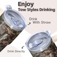 thumbnail image 4 of 20oz Geometric Pattern Insulated Handle Tumbler, Stainless Steel Double Wall Travel Coffee Mug Leak Proof with Straw, 4 of 5