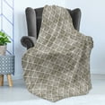 thumbnail image 4 of Damask Soft Flannel Fleece Throw Blanket, Vintage Design Elements Symmetric Motif with Swirls Floral Pattern, Cozy Plush for Indoor and Outdoor Use, 50" x 70", Cream Black, by Ambesonne, 4 of 5