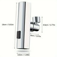 thumbnail image 6 of 3 in 1 Large‑Scale 360° Waterfall Kitchen Faucet Touch‑Controlled Swivel Spout with Extender Zinc Alloy Chrome Finish Modern Sink Faucet for Fruit Vegetable Washing, 6 of 6