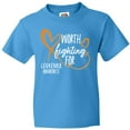 thumbnail image 3 of Inktastic Worth Fighting for Leukemia Awareness Orange Heart Youth T-Shirt, 3 of 5