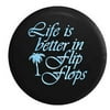 Life is Better in Flip Flops Ocean Sea Life Palm Tree Spare Tire Cover for Jeep RV 33 Inch