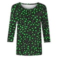 thumbnail image 5 of Blouses for Women Plus Size,St Patricks Day Shirts Women 2026 Tie Dye 3/4 Sleeve Irish Shamrock Casual Tees Clover Graphic Paddys Tops, 5 of 6