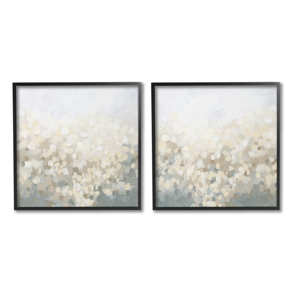 Stupell Industries Subtle Speckled Landscape Abstract Painting Black Framed Art Print Wall Art, 12 x 12, Set of 2