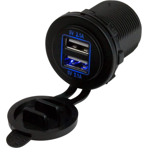 Enchufe de alimentación USB Sea Dog 426515-1, doble USB de 5 V/4,2 A.