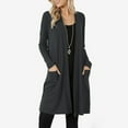 thumbnail image 2 of Meichang Long Cardigans for Women with Pockets Long Sleeve Drape Open Front Cardigan Fall Trendy Loose Fit Lightweight Kimono Cardigans, 2 of 6