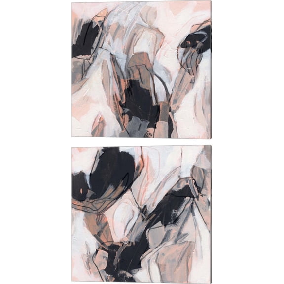 Great Art Now Tangerine Tango by June Erica Vess 2 Piece Canvas Art Set Each 14W x 14H