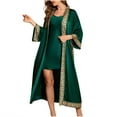 thumbnail image 2 of uublik Women Robe Nightdress Bathrobe Nightgown Comfortable Pajamas for Women Green, 2 of 3