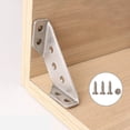 thumbnail image 4 of SPRING 4PCS Furniture Corner Connector Stainless Steel Universal Bracket Corner Fastener Partition Triangular Support Hardware S, 4 of 9