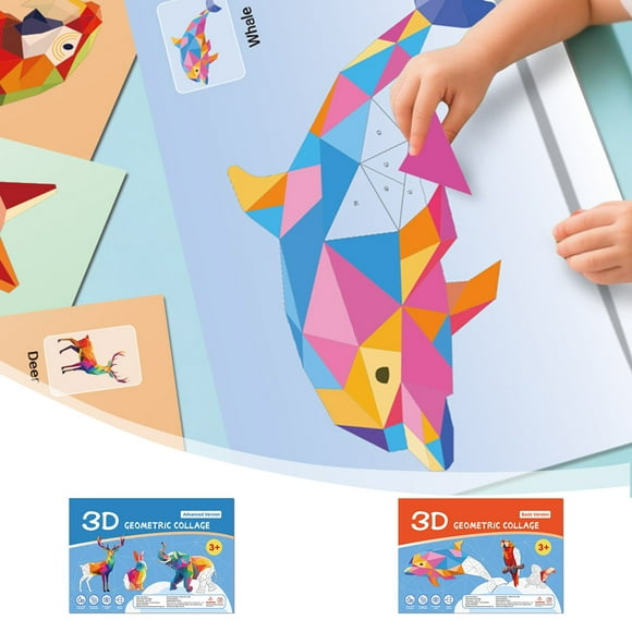 Sentmoon 7 Year Old Girl Toys 5 Year Old Girl Gifts Geometry Puzzle Toys DIY Stickers Early Education Focus On Manual Training Enlightenment Gift for Anniversary, Birthday, Christmas