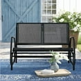 thumbnail image 4 of YODOLLA 2-Person Outdoor Glider Bench Rocker Patio Swing Loveseat for Porch - Black, 4 of 11