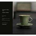 thumbnail image 4 of Coffee Cup With Coaster Set Office Tea Infuser Tea Bowl Yue Kiln Celadon Retro Handmade Tea Cup, 4 of 17