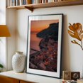 thumbnail image 5 of Sunset over Minori 03 - Minori Campania Italy Photography Sunset Coastal Cityscape Landscape Architecture Scenic Travel Poster Black Framed Wall Art Print 5 x 7 inches, 5 of 8