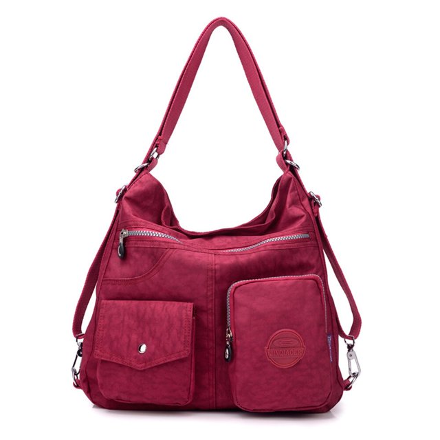 Mochila informal de tela de nailon impermeable para mujer, bolso de hombro de viaje de diseñador con múltiples bolsillos Fivean unisex