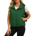 thumbnail image 2 of APEXFWDT Women's Hooded Puffer Vest Sleeveless Zip-Front Short Jacket with Removable Hood for Lightweight Layering,S,Green, 2 of 8