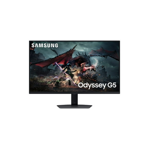 Samsung 32 Inch Odyssey G5 QHD Black Gaming Monitor with 180 Hz Refresh Rate, 1 ms, G Sync, VESA DisplayHDR400, Ergonomic Stand (LS32DG500ENXZA) - Open Box