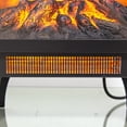 thumbnail image 5 of 17 inch Freestanding Electric Fireplace Stove, 3D Flame Effect Heater with 2 Heat Settings, 400 Sq. Ft Warming for Indoor Use, Antique Black, 5 of 9
