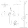thumbnail image 6 of 12 Inches Luxury Rain Mixer Shower Combo Set Wall Mounted Rainfall Shower Head System Rough-In Valve Body and Trim Included,Polished Chrome, 6 of 9