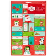 Holiday Time Peel & Stick Juvi Themed Gift Tags, Self Stick Gift Labels, 100 Count , Paper Tags in Blue, Green and Red Designs