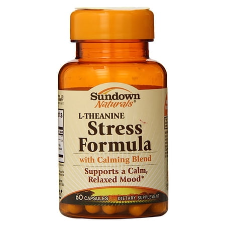 Sundown Naturals L-Theanine Stress Formula Capsules, With Calming Blend, 60 ea