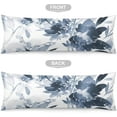 thumbnail image 5 of Florals Body Pillow Cover Navy Watercolor Flowers Long Pillow Case with Zipper Decorative Bedding Pillowcase Boho Floral Throw Pillow Covers Soft Cushion Pillow Case for Bedroom,20"x54",Blue White, 5 of 5