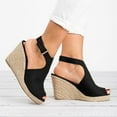 thumbnail image 6 of Njoeus Sandals For Women Wedge Womens Fish Mouth Espadrille Slingback Platform Sandals High Heel Ankle Strap Beach Shoes, 6 of 8