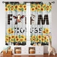 thumbnail image 5 of Rustic Farmhouse Curtains for Bedroom,Retro Rural Western Farm Cow Sunflower Window Curtains,Vintage Cowhide Wooden Board Country Living Room Kitchen Window Treatment Drapes 2 Panels,84X63 Inch, 5 of 5